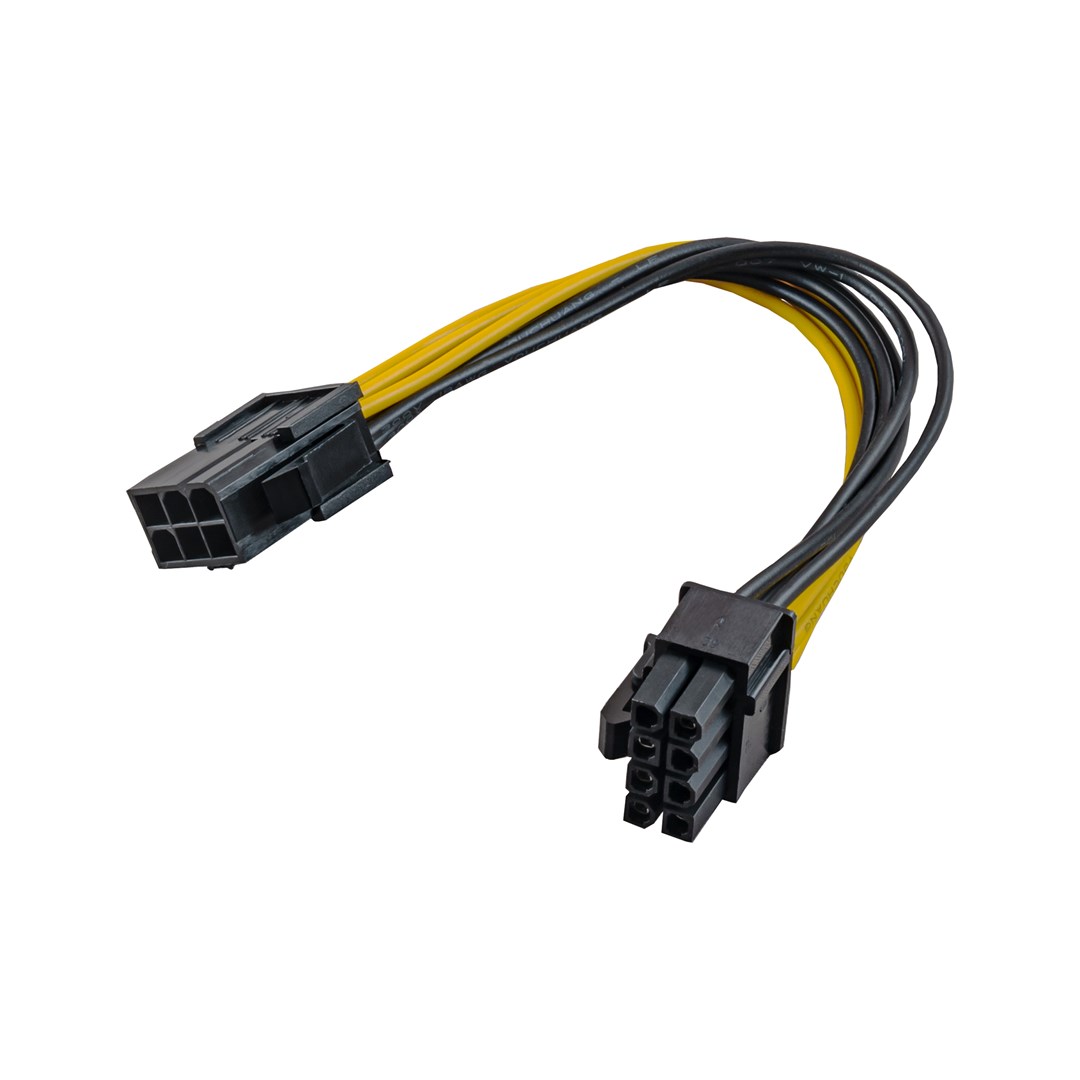 ADATTATORE CORRENTE INTERNO ALIMENTATORE PER SCHEDA VIDEO 6 PIN FEMMINA / 8 PIN MASCHIO AKYGA AK-CA-07